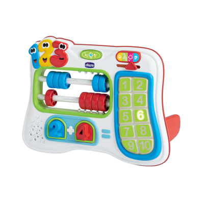 Brinquedo educativo infantil com contador e números coloridos