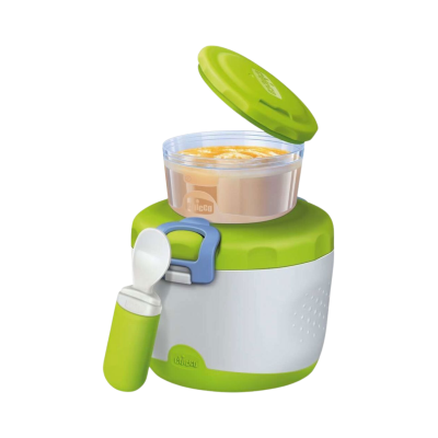 Recipiente térmico para papas de bebé com colher