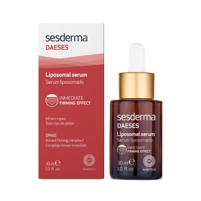 Frasco de serum Sesderma DAESES com caixa vermelha e branca