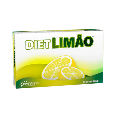 embalagem de comprimidos Diet Limão com imagem de limões