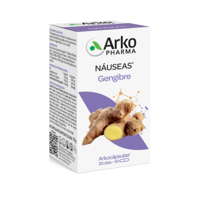Caixa do suplemento Arko Pharma para náuseas com gengibre