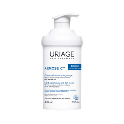 frasco branco de creme Uriage Xemose C 8+