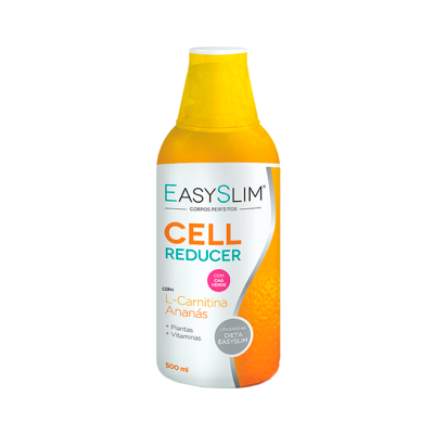 Frasco EasySlim Cell Reducer 500 ml com rótulo branco e tampa amarela