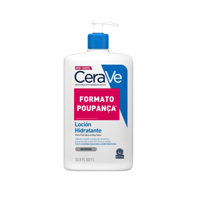 Loção hidratante CeraVe 1L com doseador azul
