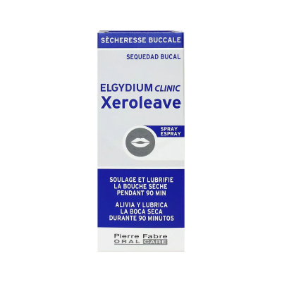 Caixa de spray oral Elgydium Clinic Xeroleave para secura bucal