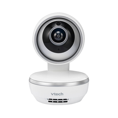 Câmara de vigilância branca da marca Vtech com lente preta