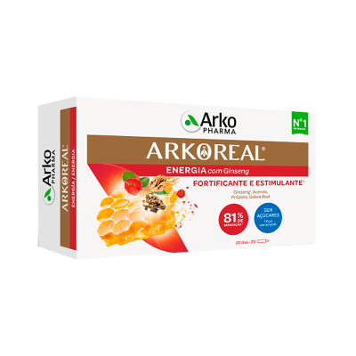 Caixa de suplemento Arkoreal Energia com Ginseng da Arko Pharma