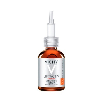 Sérum Vichy Liftactiv Supreme Vitamin C em frasco castanho com rótulo branco
