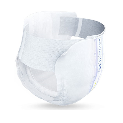Fralda branca para adultos com fecho adesivo largo e painéis texturizados