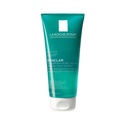 Gel purificante micro-peeling La Roche-Posay Effaclar em embalagem verde com texto branco