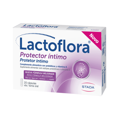 Embalagem do suplemento alimentar Lactoflora Protector Íntimo