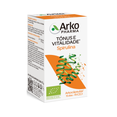 Caixa de suplemento alimentar Arko Pharma Spirulina