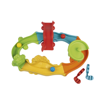 Jogo infantil colorido de plástico com peças modulares e bolas