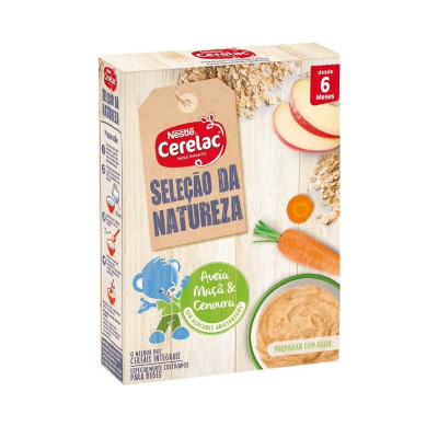 Caixa de cereais Nestlé Cerelac Seleção da Natureza Aveia Maçã & Cenoura