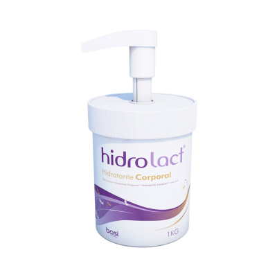 Frasco branco com doseador de loção corporal Hidrolact de 1 kg