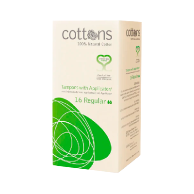 Caixa de tampões Cotttons 16 Regular 100% algodão natural
