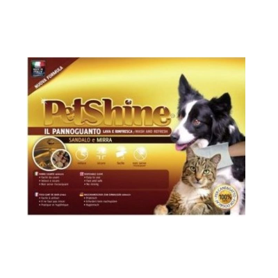 Caixa de produto PetShine com imagem de um cão e um gato e texto em português e italiano