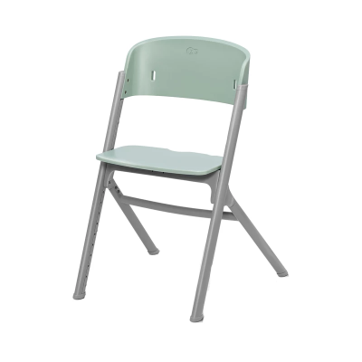 Cadeira dobrável de criança cinza e verde-água