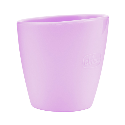 Copo plástico rosa fosco com logo Chicco