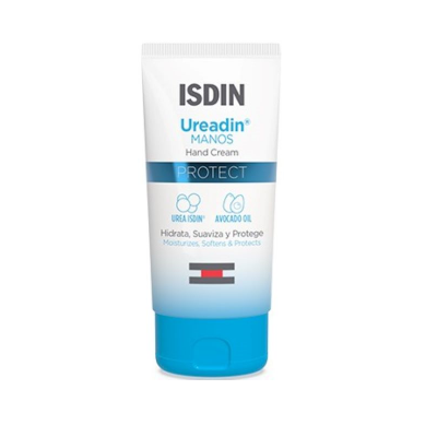 Creme para mãos ISDIN Ureadin em tubo branco com tampa azul