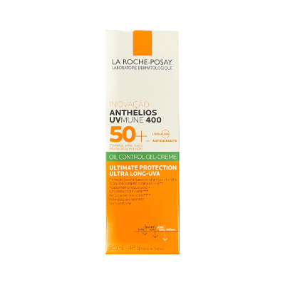 Embalagem de protetor solar La Roche-Posay Anthelios UVMUNE 400 fator 50+, gel-creme, 50 ml