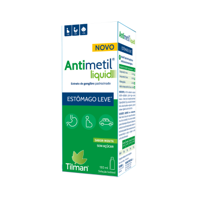 Embalagem de Antimetil liquid para estômago leve com extrato de gengibre e sabor menta