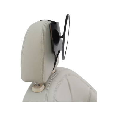 Apoio de cabeça de carro em pele bege com espelho redondo