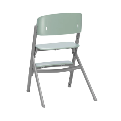 Cadeira ajustável metálica com assento e encosto em plástico verde