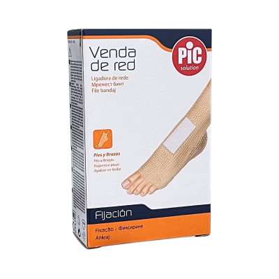 Caixa de venda de rede bege para pés e braços com etiqueta PIC solution