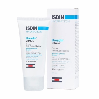 Creme ISDIN Ureadin Ultra20 anti-rugosidades em tubo branco com embalagem de cartão