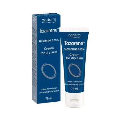 Creme para pele seca Tazarene 0,05% embalagem azul 75 ml