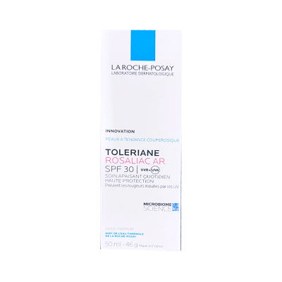 Caixa branca de creme La Roche-Posay Toleriane Rosaliac AR SPF 30