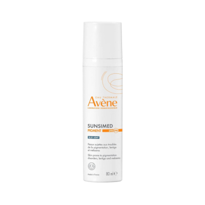 Frasco branco de Avène Sunsimed Pigment 80 ml