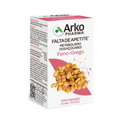 Caixa de cápsulas Arko Pharma Feno-Grego para metabolismo dos açúcares