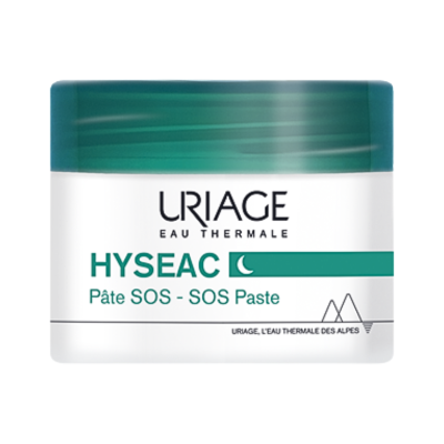 Frasco de creme URIAGE HYSEAC SOS Paste branco com tampa verde