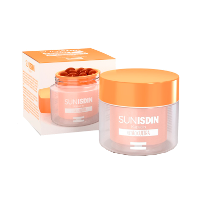 Frasco e embalagem de cápsulas Sunisdin Kapseln VitAox Ultra