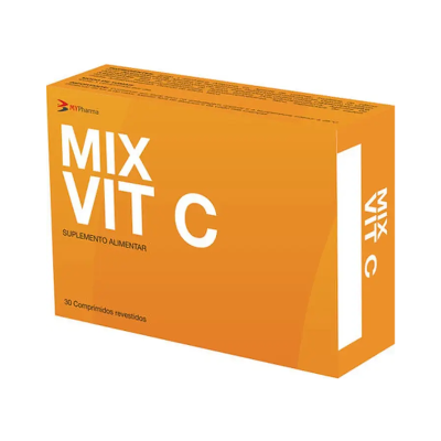 Caixa laranja de suplemento MIX VIT C
