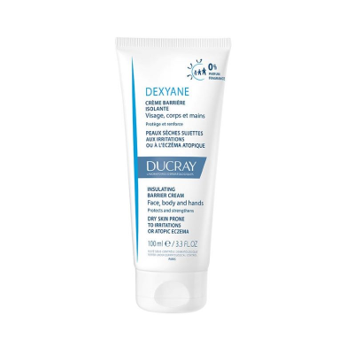 Tubo branco de creme isolante Dexyane da Ducray