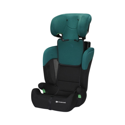 Cadeira auto infantil preta e verde Kinderkraft com apoio de cabeça ajustável
