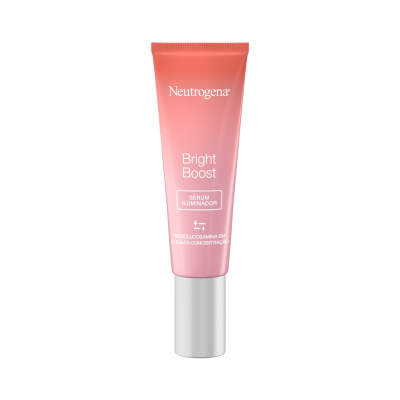 Frasco rosa de sérum iluminador Neutrogena Bright Boost