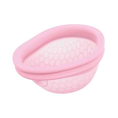 Copo de silicone dobrável cor-de-rosa com padrão hexagonal