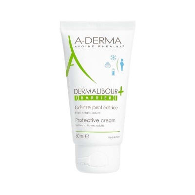 Tubo branco de creme protector A-DERMA Dermalibour Barrier 50 ml