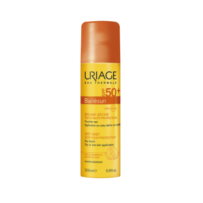aerosol Uriage Bariésun FPS 50+ amarelo e laranja 200 ml