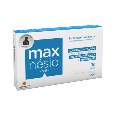 Caixa de suplemento alimentar Maxnésio Cardio com 30 cápsulas