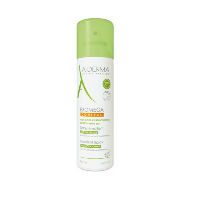 Spray emoliente A-DERMA EXOMEGA CONTROL com tampa verde