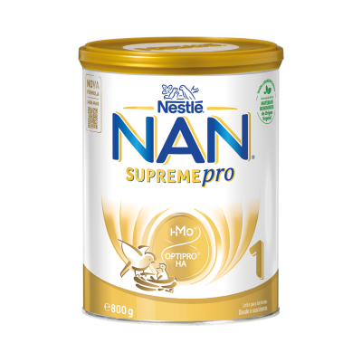 Lata de leite para lactentes NAN Supreme Pro 1 da Nestlé, 800g, branco e dourado