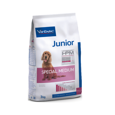 Saco de ração Virbac Junior Special Medium 3 kg para cães