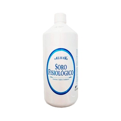 Frasco branco de soro fisiológico ALIFAR