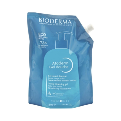Recarga eco de gel de banho Atoderm bioderma azul
