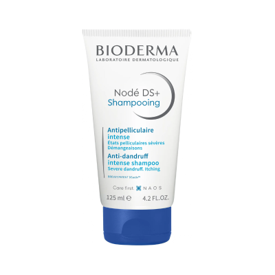 Embalagem de champô anticaspa intenso Bioderma Nodé DS+